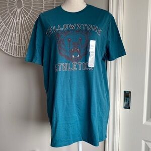 Goodfellow & Co - Botanical Blue T-Shirt with Yellowstone Athletics Print‌‌